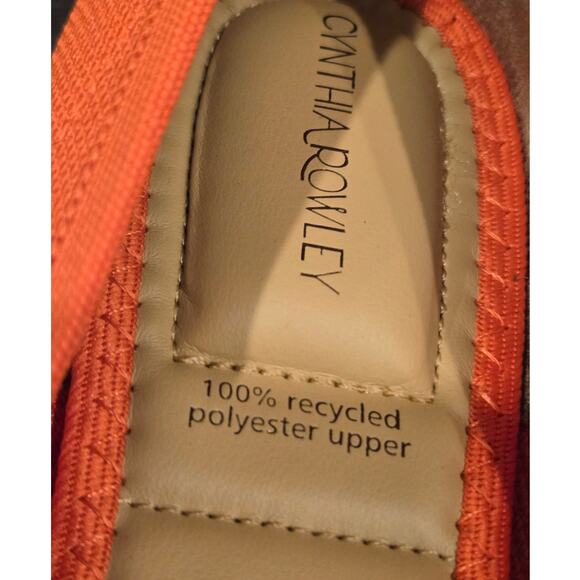 CYNTHIA ROWLEY Chelsea Orange Pointed Toe Slip On Flats Size 8 - Picture 7 of 8